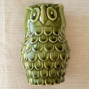 Ceramic / Clay Glazed Owl Figurine / Statue